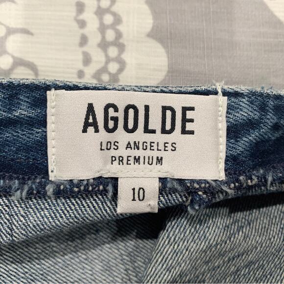 NEW Agolde Sandy Strapless All-In-One Denim Shorts / Romper (Sz 10) Remedy - Picture 10 of 11